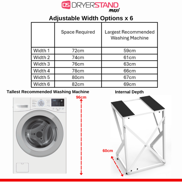 Dryer Stand Maxi - Freestanding Tumble Dryer and Washing Machine Stacking Kit - obrazek 12